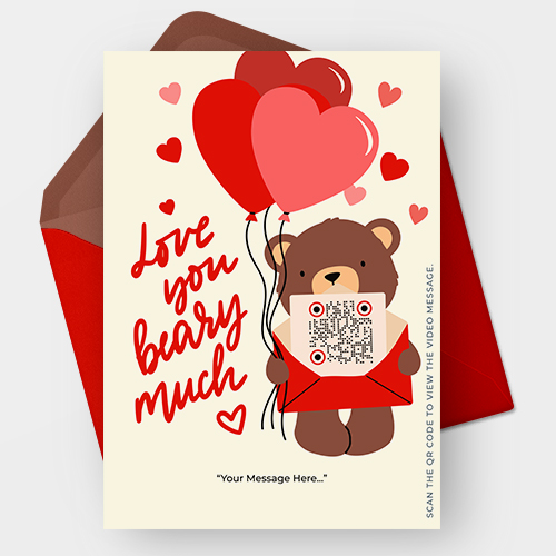 Love You Beary Much: Cute Valentine's Day Card Idea